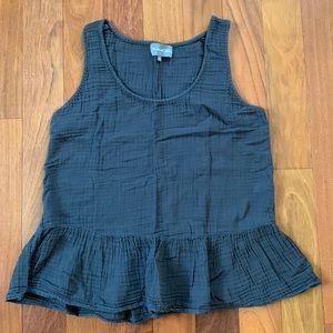 Dark Grey Flowy see thru gauze top